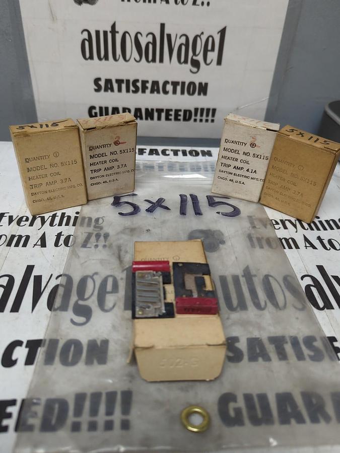 DAYTON ELECTRIC,5X115,HEATER COIL TRIP AMP 3.7A LOT OF 10 NOS