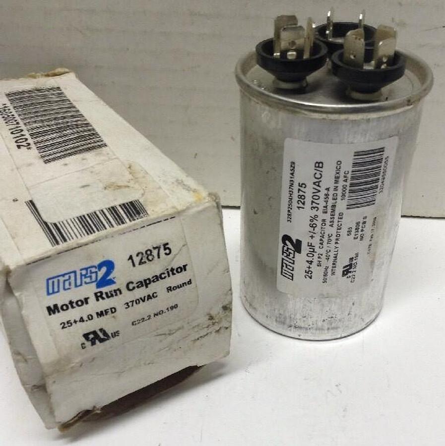 MARS2,12875,Motor Run Capacitor 370VAC Round