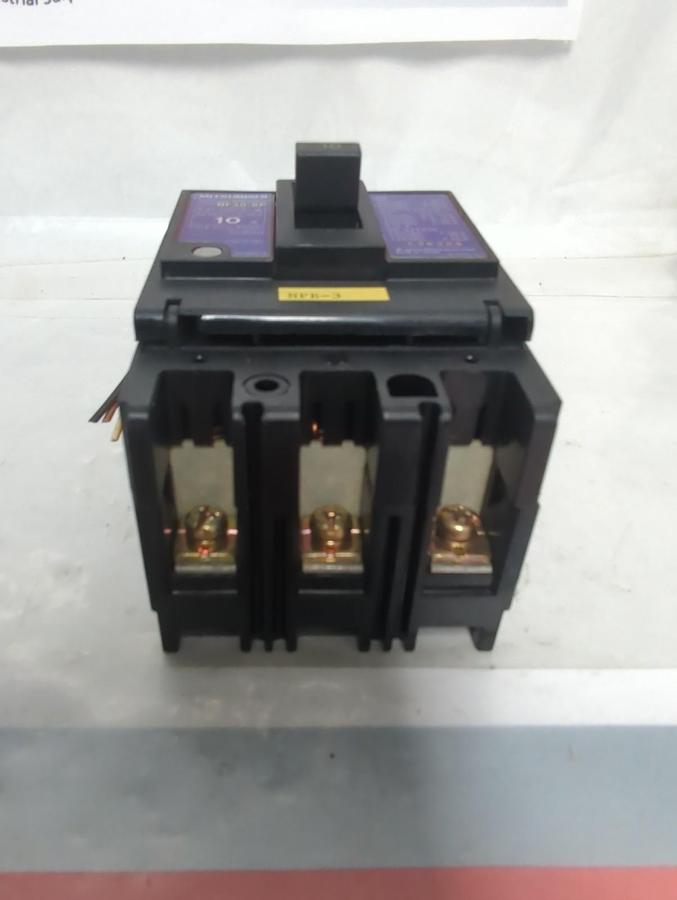Used MITSUBISHI,NF30-SP,CIRCUIT BREAKER 10 AMP 3-POLE PRE-OWNED