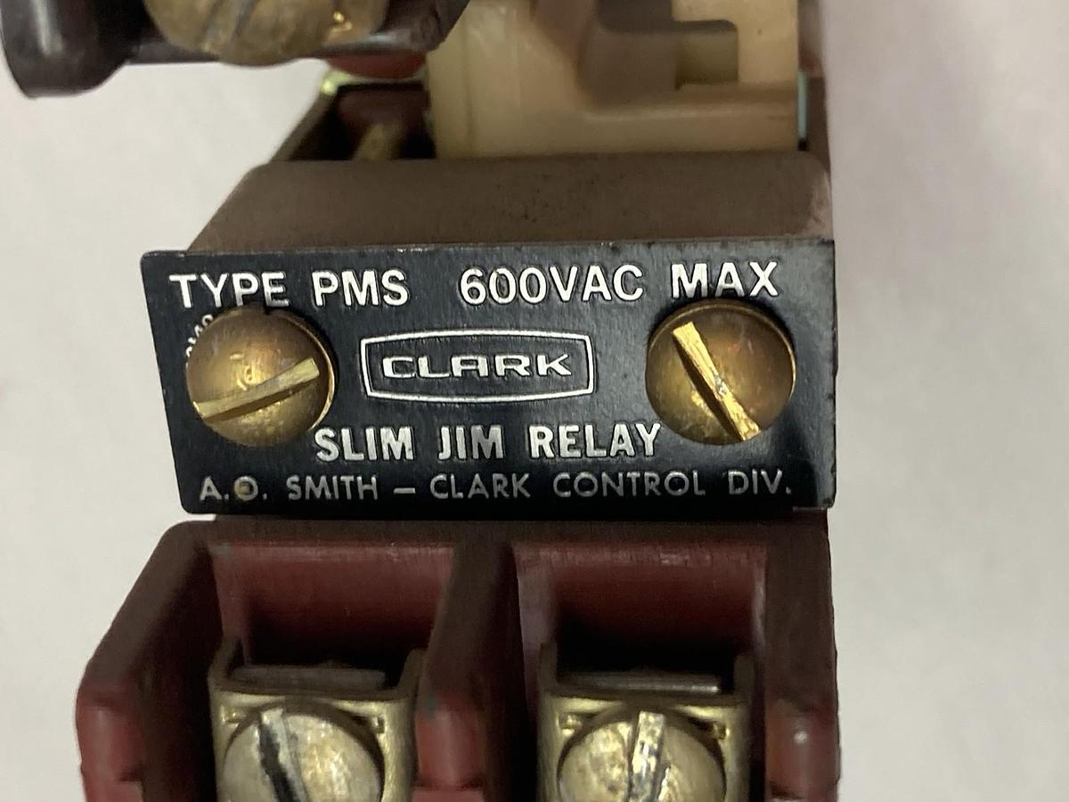 Used Clark Control,Type PMS,Slim Jim Relay 600Vac Max