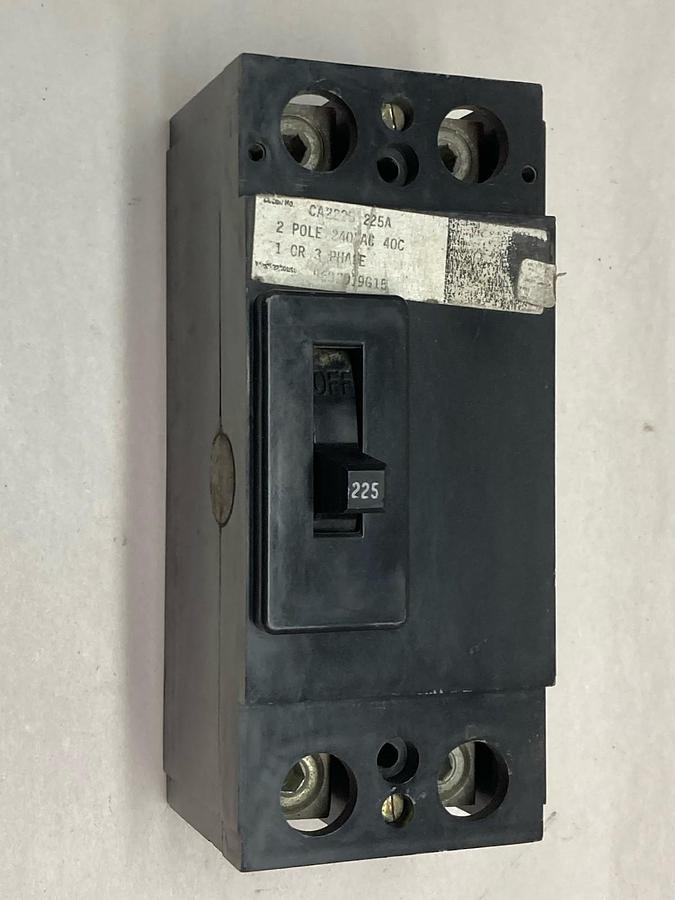 Used Westinghouse,CA2225,2-Pole Circuit Breaker 240Vac 40C 225A