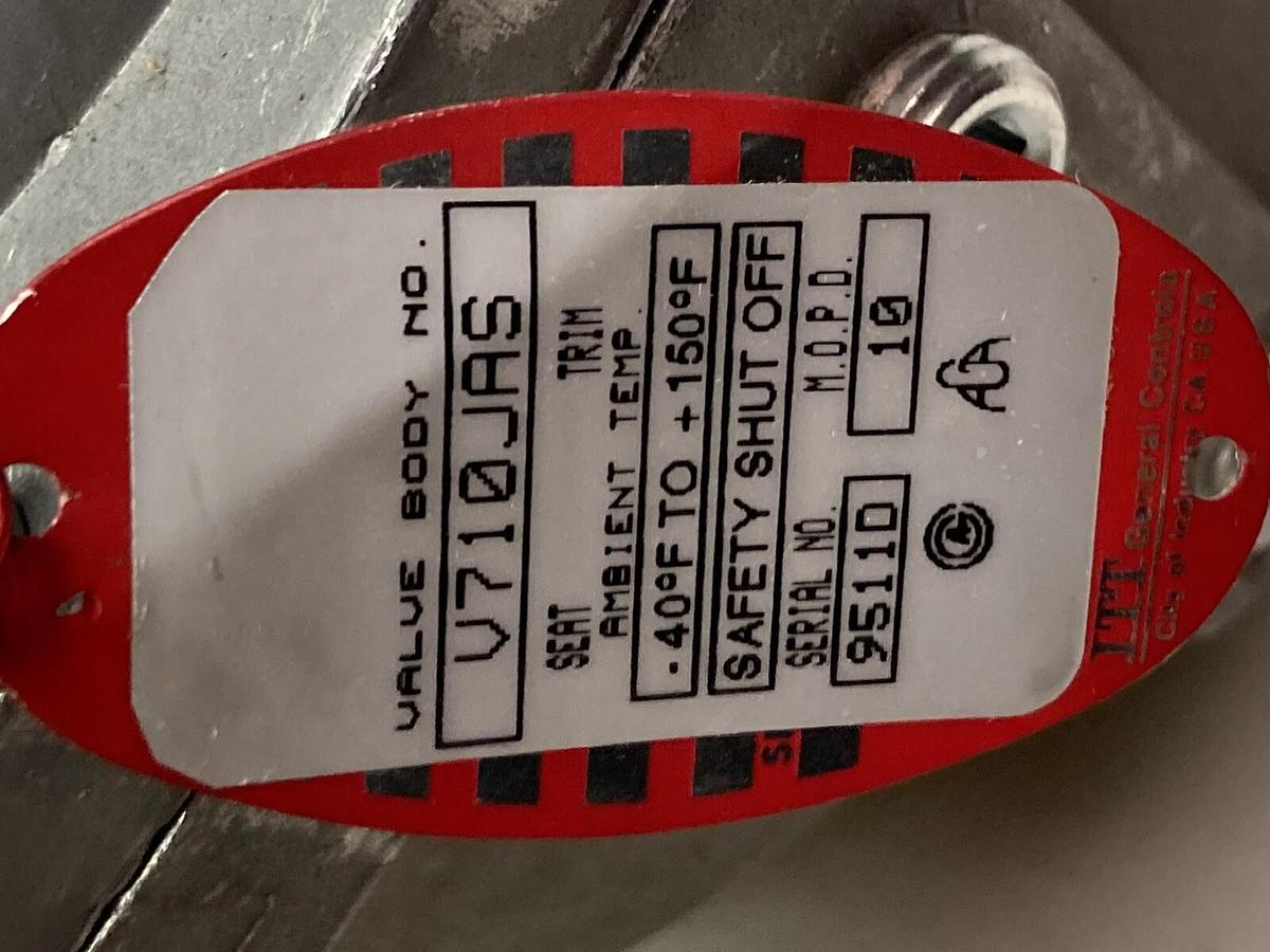 ITT General Controls,Model V710JAS,Gas Valve Assembly 2 Inch NPT MOPD 10
