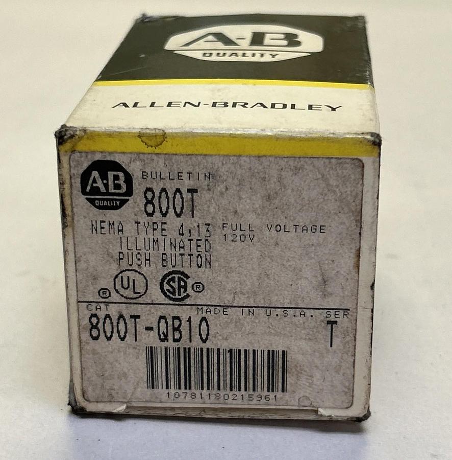 ALLEN BRADLEY,800T-QB10,ILLUMINATED PUSH BUTTON NOS