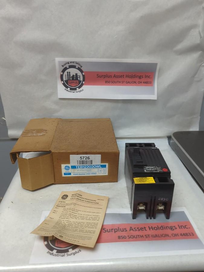 GENERAL ELECTRIC,TEB122030WL,CIRCUIT BREAKER 2-POLE 30 AMP NOS