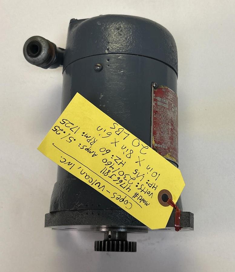Used COPES VULCAN,41766J811,AC MOTOR 1/15HP 230/460V 1725RPM 3PH F42CZ FRAME