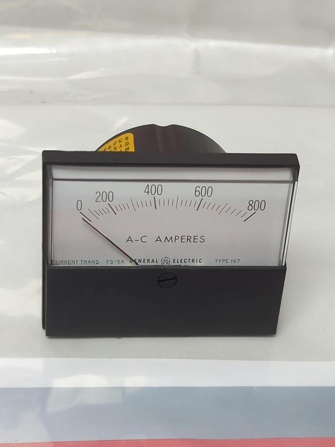 Used GE,TYPE 167,PANEL METER 0-800 A-C AMPERES PRE-OWNED