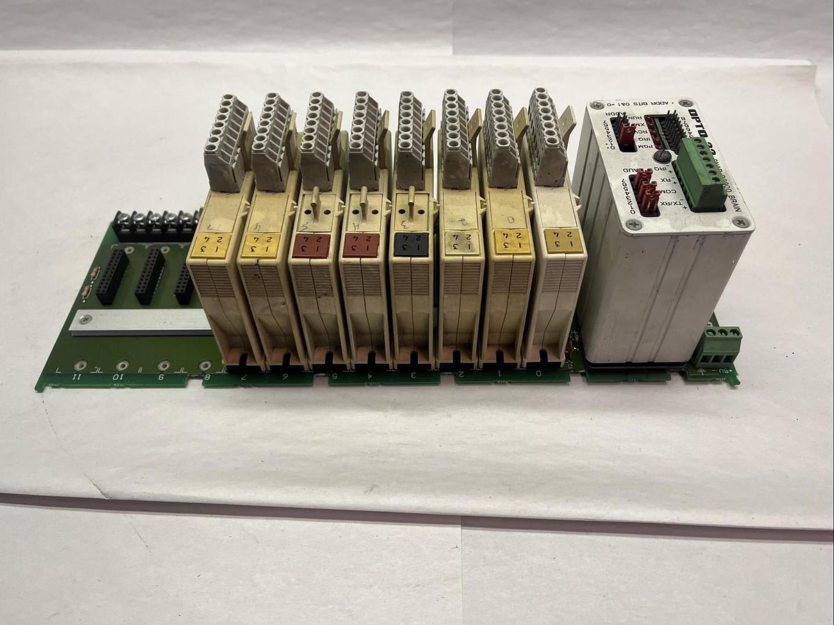 Used OPTO-22,B3000,SNAP BRAIN MODULE W/ BOARD & Input MODULES