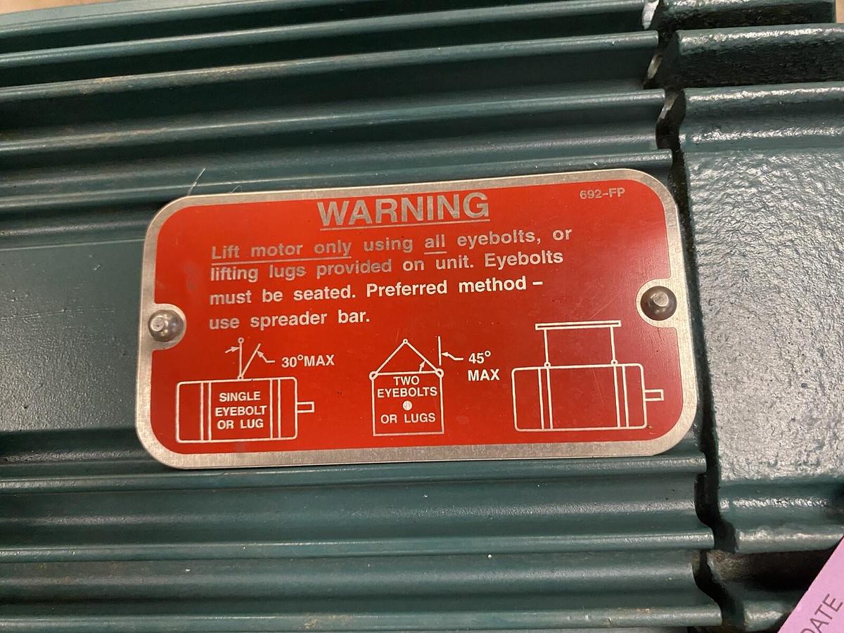 Used Baldor Reliance,IDBRPM18154C, RPM AC 15HP Motor FL1844CZ 3PH 460V