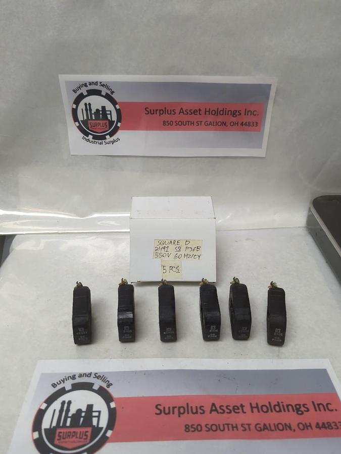 Used SQUARE D,2491 S8 P36B,COIL550V 60HZ/CY LOT OF 5 PRE-OWNED