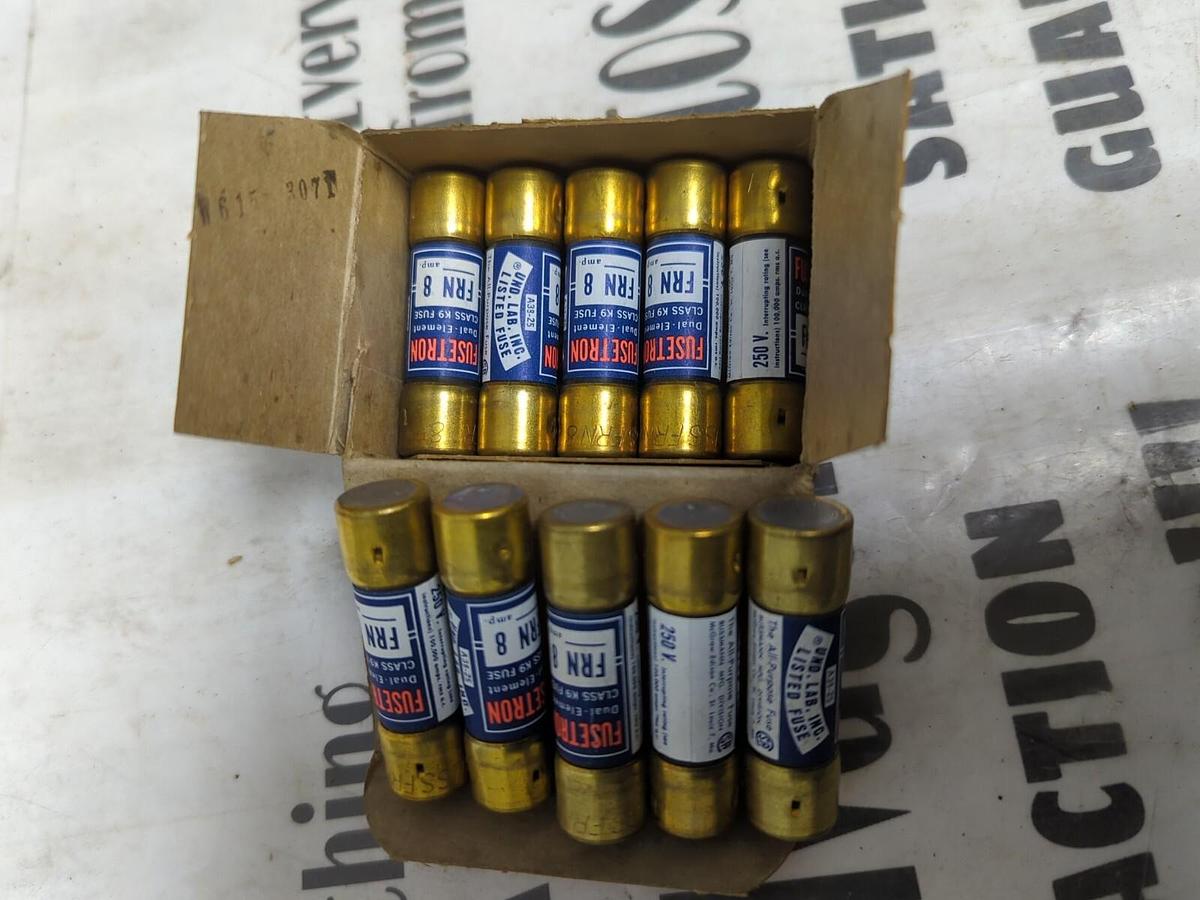 COOPER BUSSMANN,FRN-8,FUSETRON 8 AMP FUSES..BOX OF 10