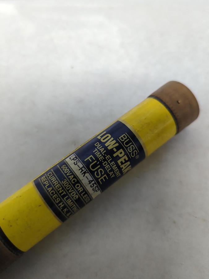Used COOPER BUSSMANN,LPS-RK-45SP,LOW-PEAK 45 AMP FUSE PRE-OWNED