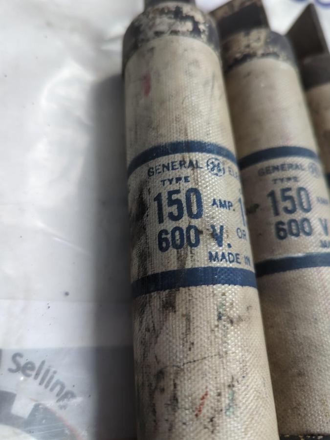 Used GE,GF6B150,FUSE 150 AMP LOT OF 3 PRE-OWNED