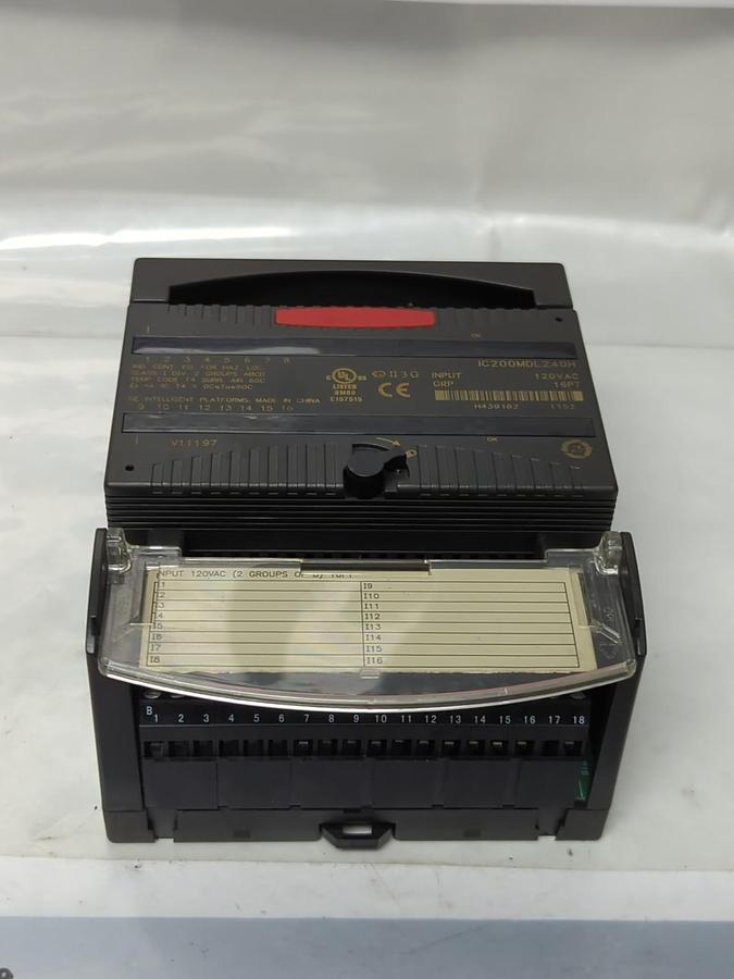 Used GE FANUC,IC200MDL240H,INPUT MODULE WITH IC200CHS002L I/O CARRIER PRE-OWNED