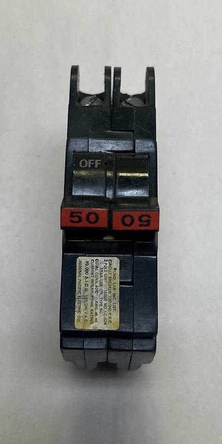 Used FEDERAL PACIFIC,NC250,CIRCUIT BREAKER 50A 120/240V 2P