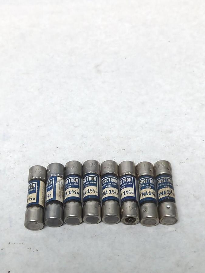 Used COOPER BUSSMANN,FNA-1-6/10,FUSETRON 1-6/10 AMP FUSE LOT OF 8 PRE-OWNED