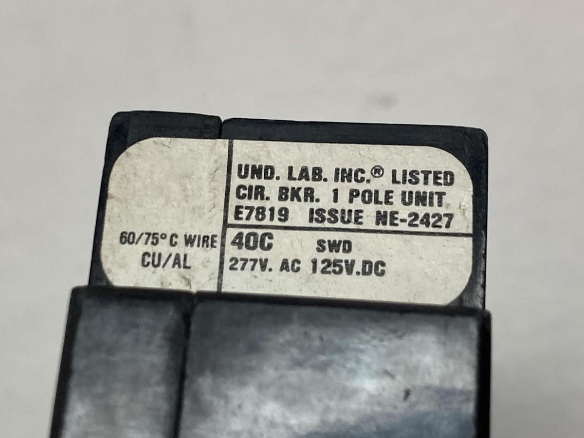 Used Westinghouse,GHB1020,Circuit Breaker 20A 125VDC