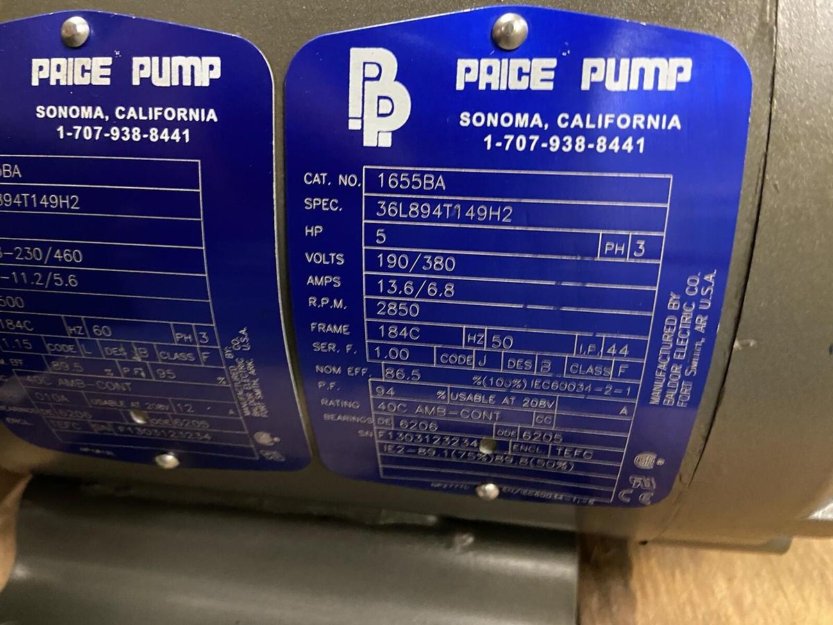 Price,CD150VAI-494-015-500-36E-3T7,Centrifugal Pump 1-1/2x2x5 5Hp 2850RPM 1655BA