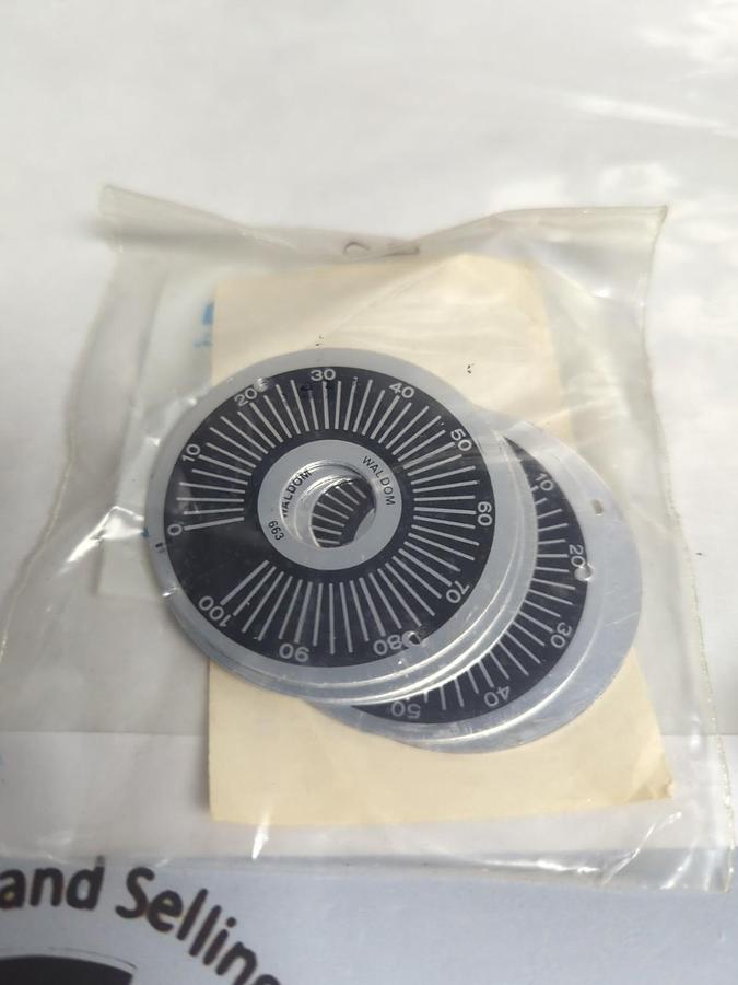 Used WALDOM OHMITE,663,0-100 DIAL PLATE LOT OF 10PCS. NOS