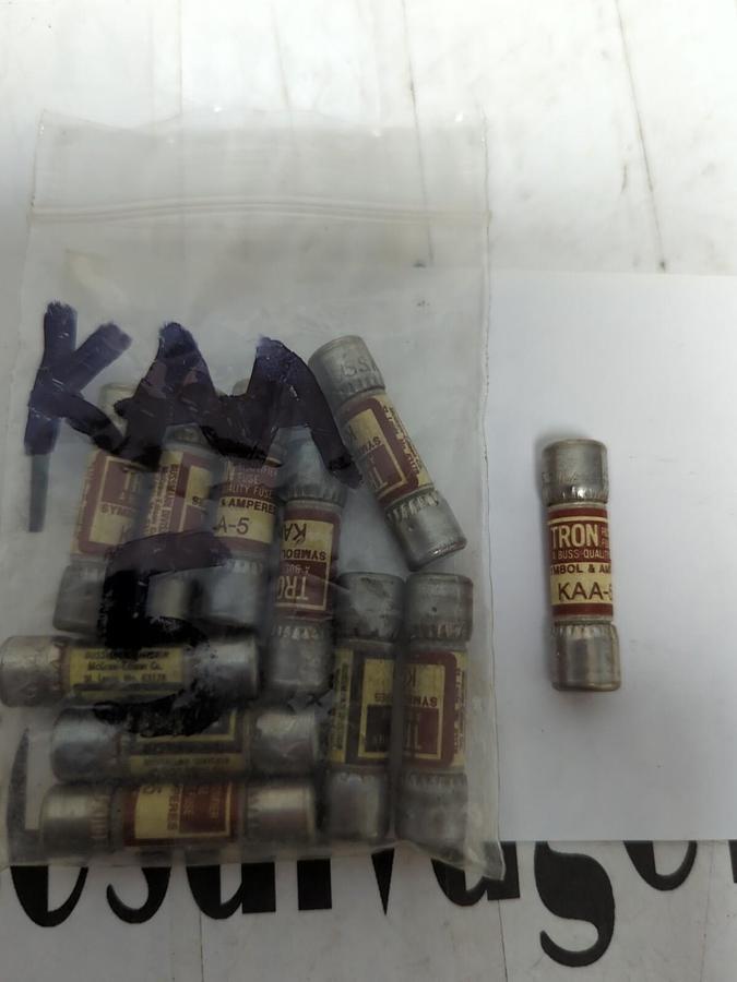 COOPER BUSSMANN,KAA-5,TRON FUSES 5 AMP LOT OF 11 NOS