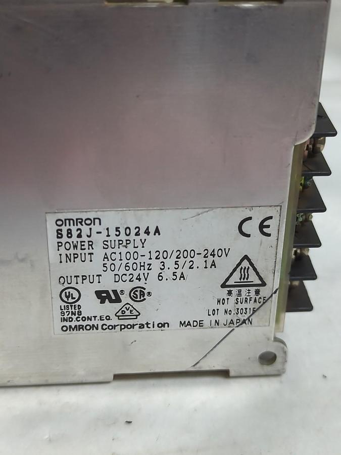 Used OMRON,S2J-15024A,POWER SUPPLY OUTPUT DC24V 6.5A PRE-OWNED