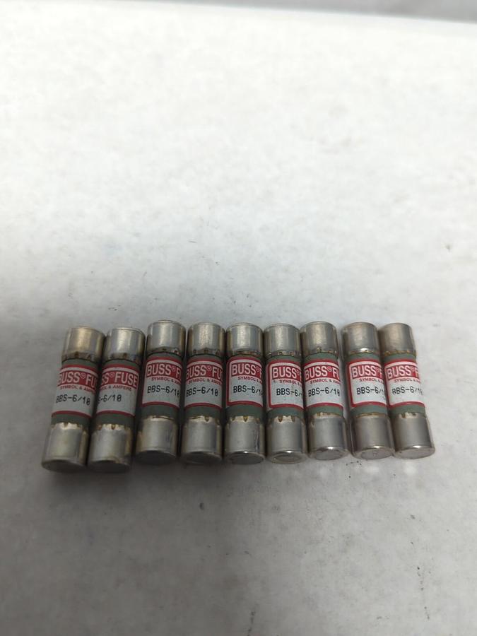 COOPER BUSSMANN,BBS-6-1/10,BUSS 6-1/10 AMP FUSE LOT OF 6 NOS