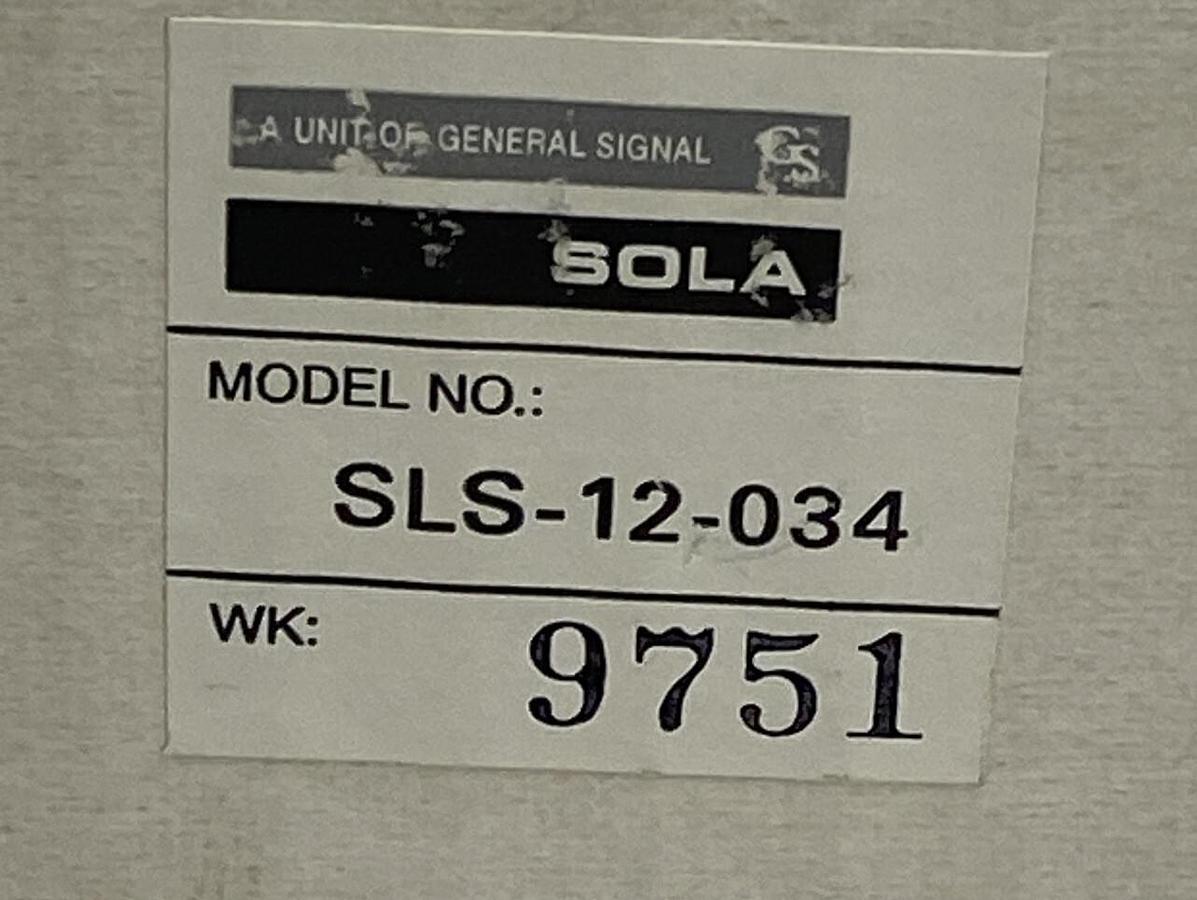 SOLA,SLS-12-034,POWER SUPPLY NOS