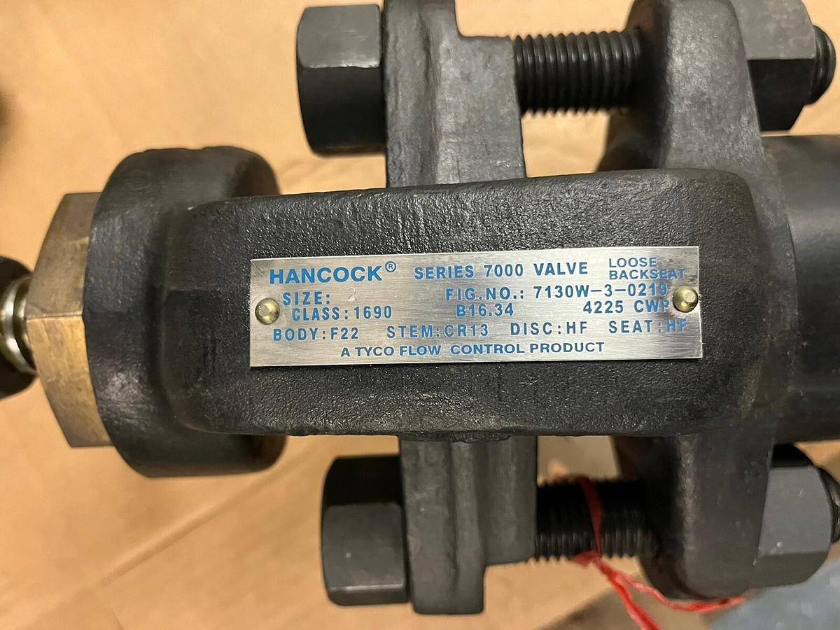 HANCOCK,7130W-3-0219,SIZE 2 LOOSE BACKSEAT VALVE CLASS 1690 B16.34 4225 CWP