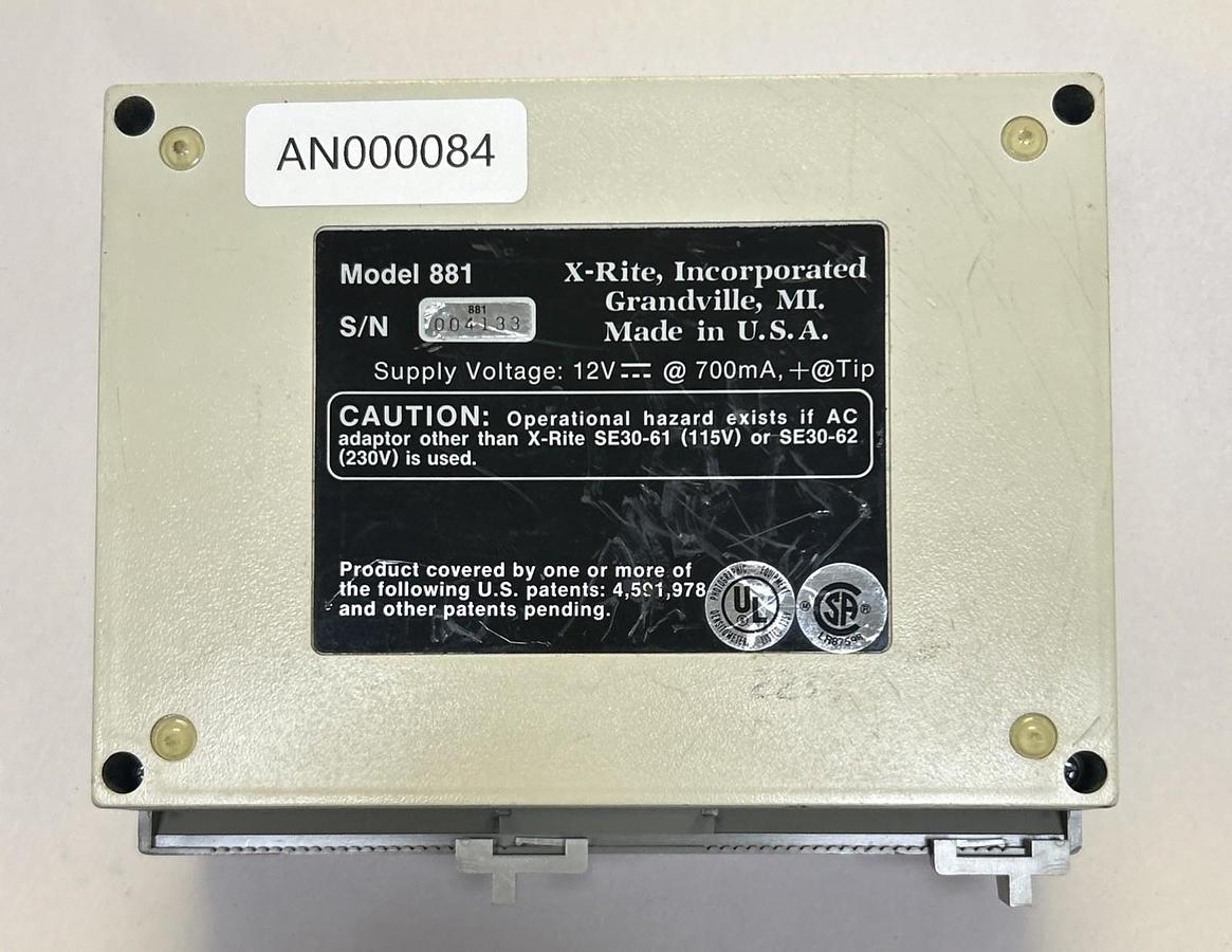 Used X-RITE,MODEL 881,AUTOMATIC PHOTOGRAPHIC CONTROL STRIP DENSITOMETER
