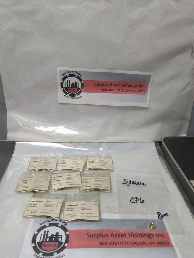 SYLVANIA,CP6,P6 RELAY CARTRIDGE 10 AMP 600VAC LOT OF 8 NOS