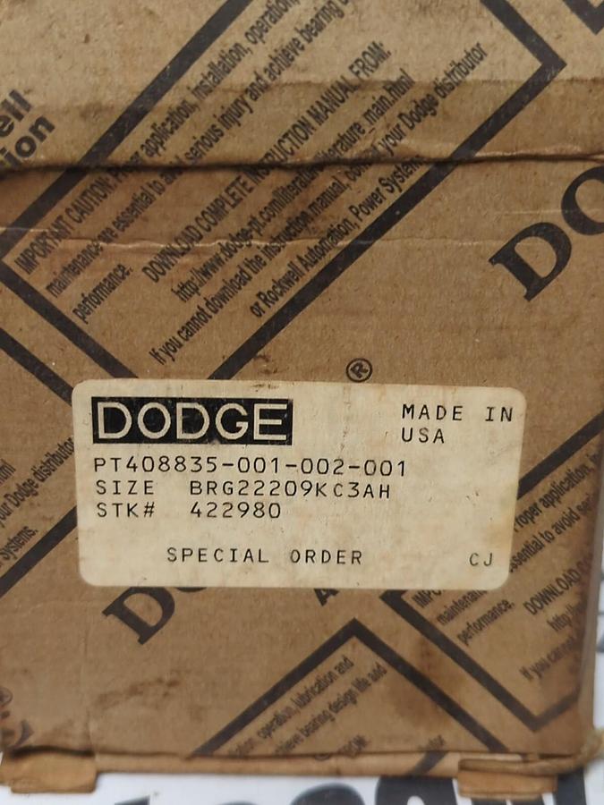DODGE,422980,SIZE 22209KCSAH SPHERICAL ROLLER BEARING NOS