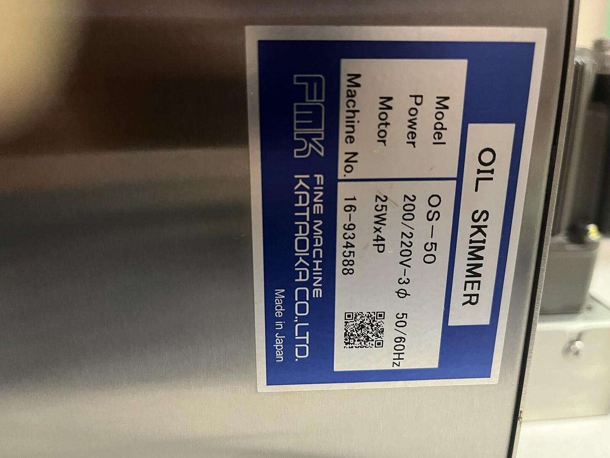 Used FMK,OS-50,SS OIL SKIMMER 200/220V 3PH MOTOR 25WX4P
