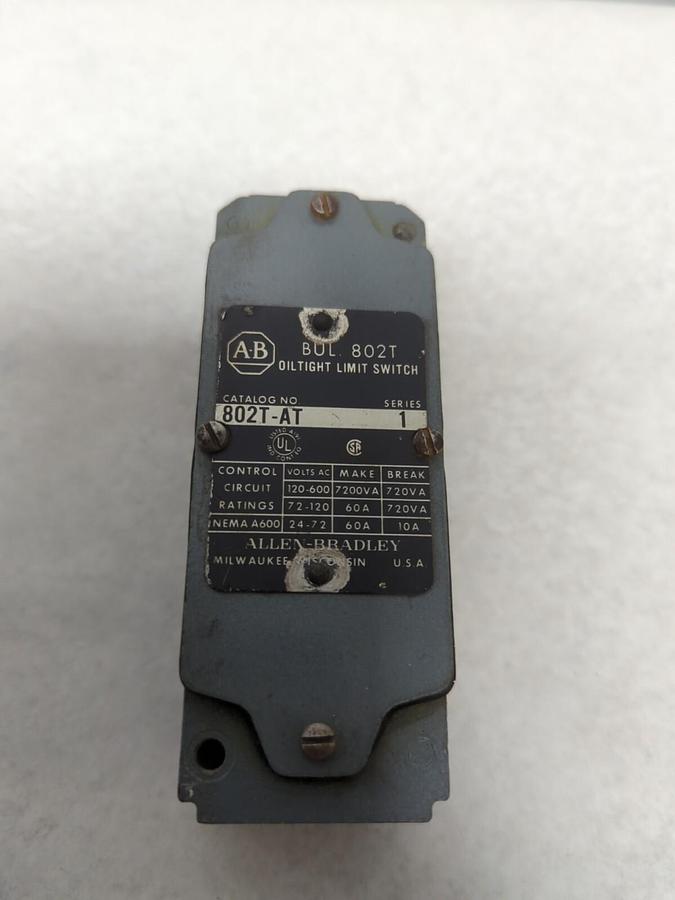Used ALLEN BRADLEY,802T-AT,OIL TIGHT LIMIT SWITCH BASE SERIES 1 PRE-OWNED