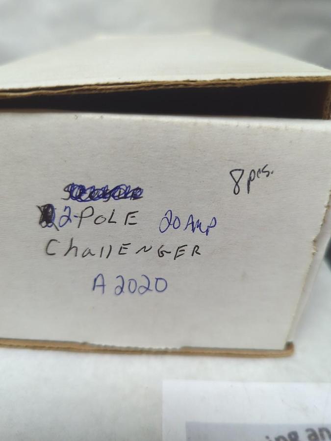 Used CHALLENGER,A2020,CIRCUIT BREAKER 20 AMP 2-POLE LOT OF 8 PRE-OWNED