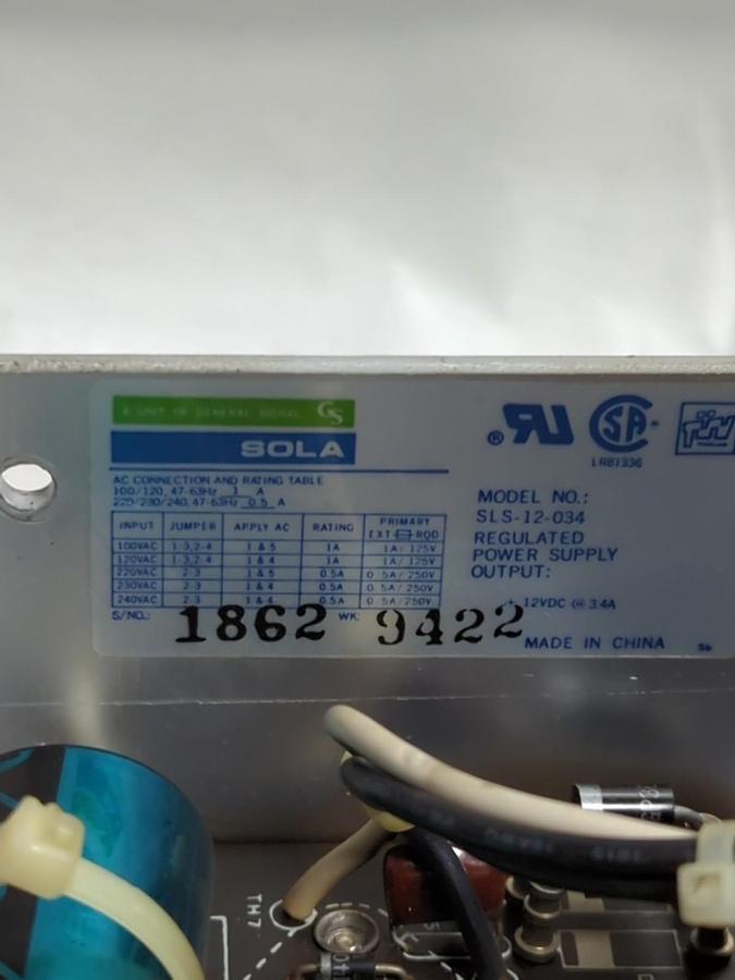 Used SOLA,SLS-12-034,POWER SUPPLY PRE-OWNED