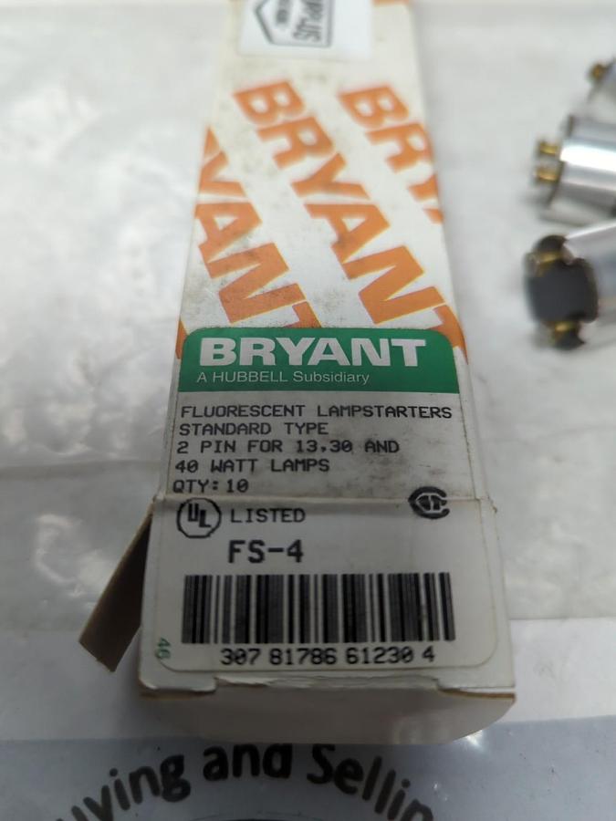 HUBBELL BRYANT,FS-4,FLUORESENT LAMPSTARTERS STANDARD TYPE 2 PIN PACK OF 10 NOS