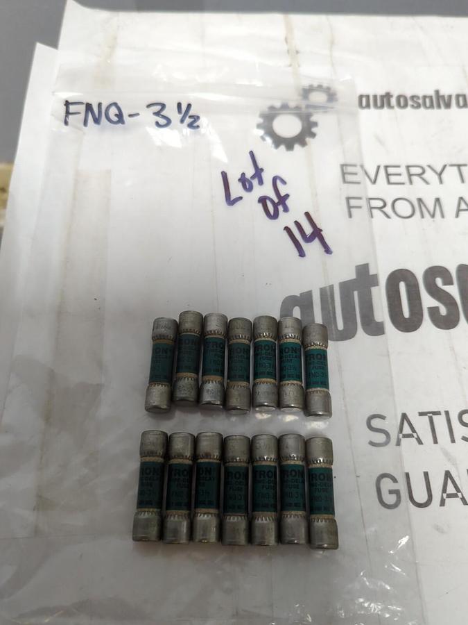 COOPER BUSSMANN,FNQ-3-1/2,TRON 3-1/2 AMP FUSES LOT OF 14 NOS