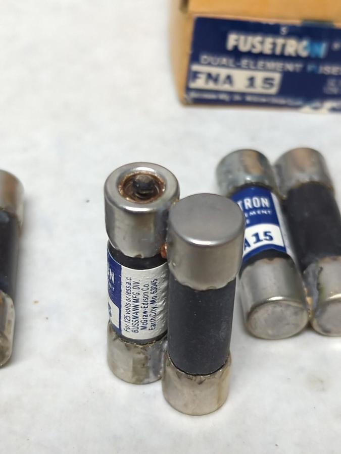 COOPER BUSSMANN,FNA-15,FUSETRON 15 AMP FUSES BOX OF 5 NOS