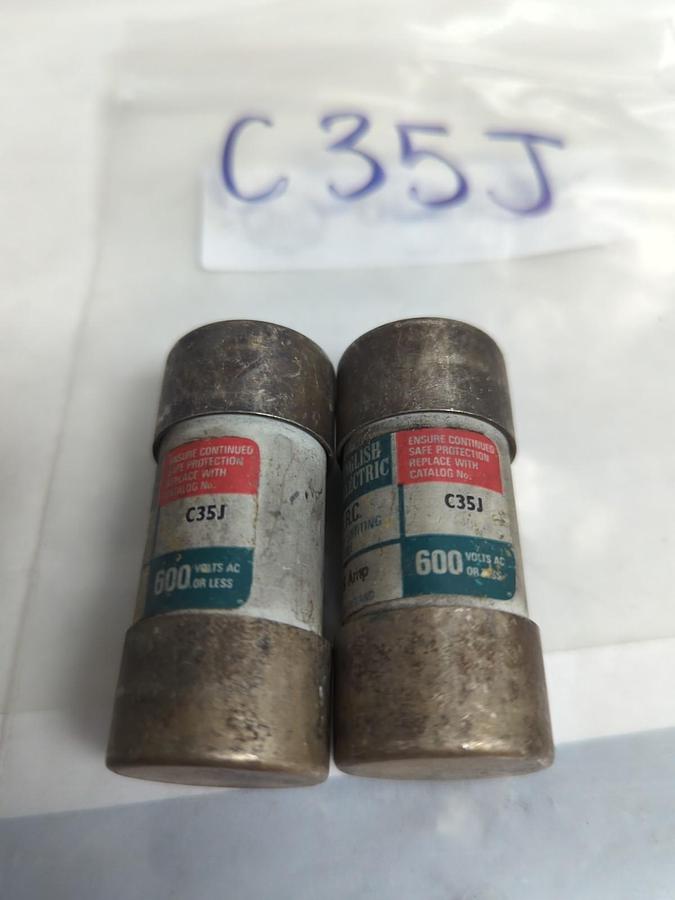 Used ENGLISH ELECTRIC,C35J,ENERGY LIMITING 35 AMP FUSE LOT OF 2 PRE-OWNED