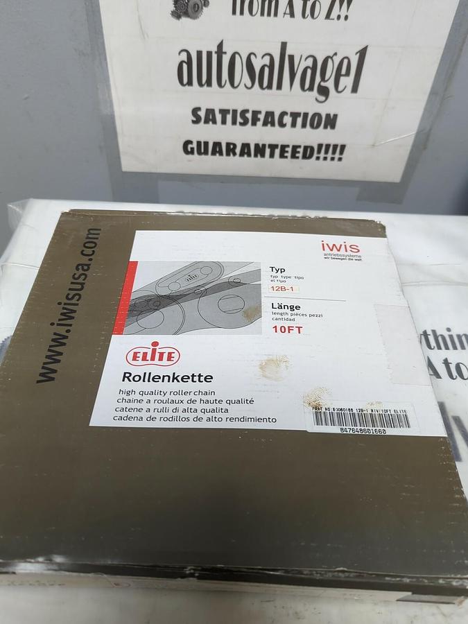 IWIS,12B-1,RIVETED ROLLER CHAIN 10FT NOS