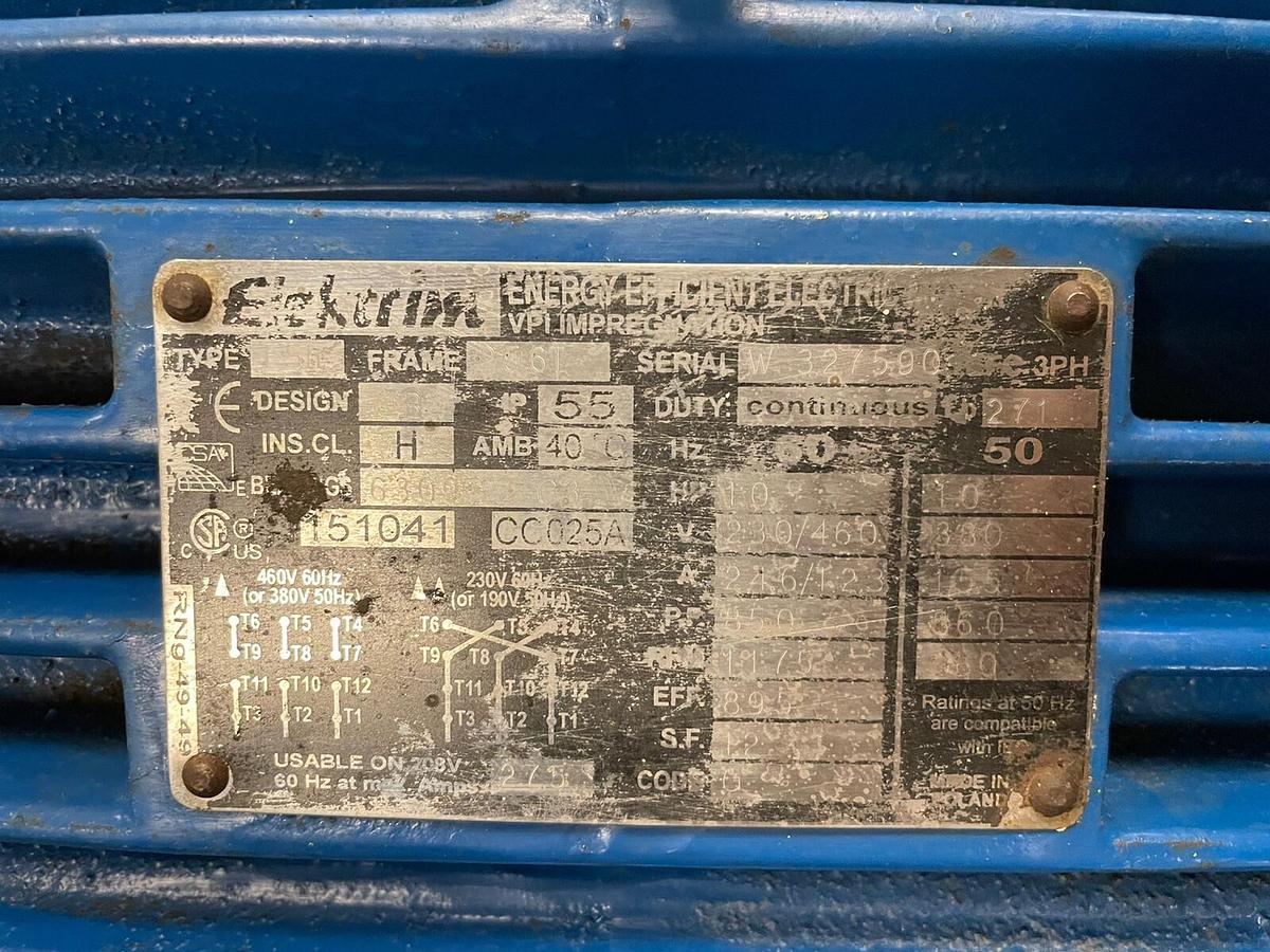 ELEKTRIM,256T,10HP MOTOR 1175RPM 230/460V FRAME 256T
