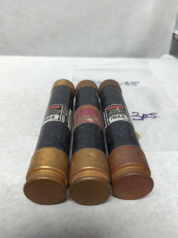 Used COOPER BUSSMANN,FRS-R-35,FUSETRON 35 AMP FUSE LOT OF 3 PRE-OWNED