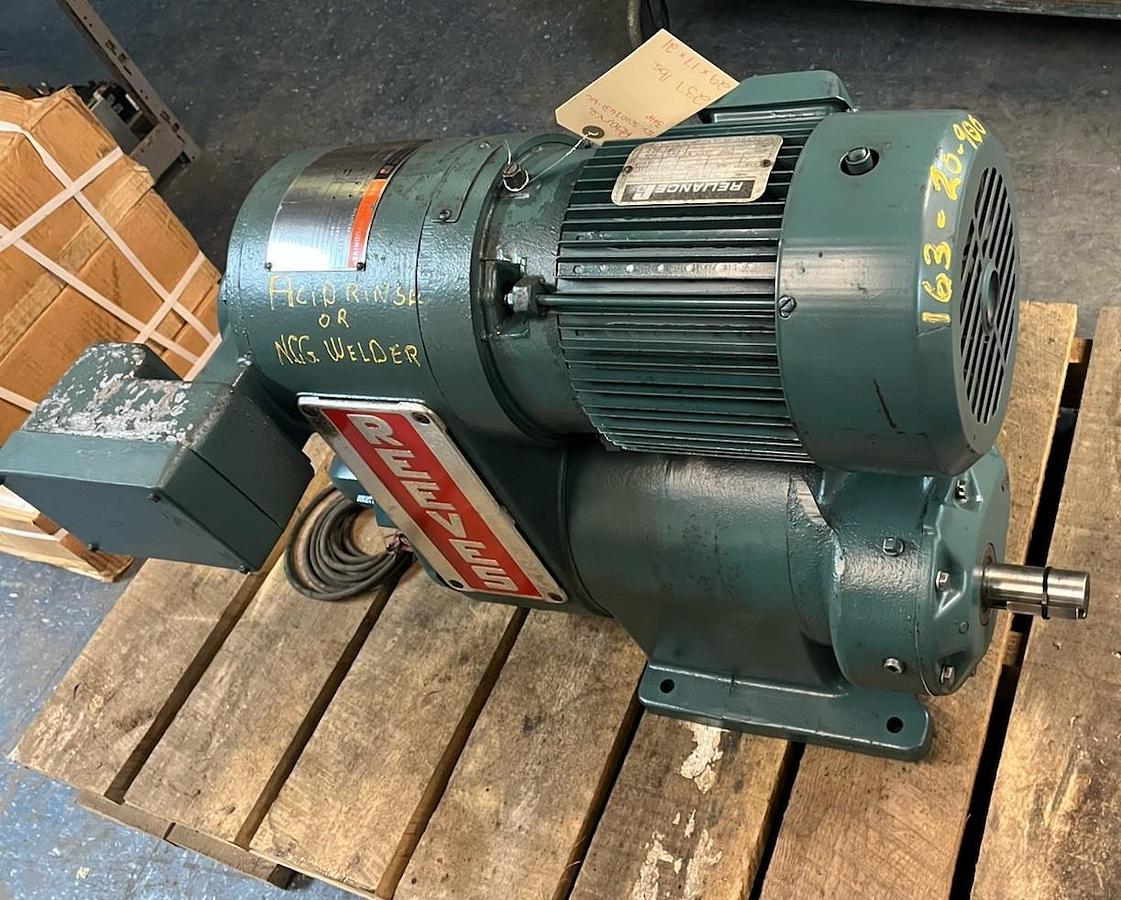 Used RELIANCE,221,REEVES MOTODRIVE GEAR DRIVE 3HP 1735RPM ASSEMBLY 101 RATIO 4.1 3PH