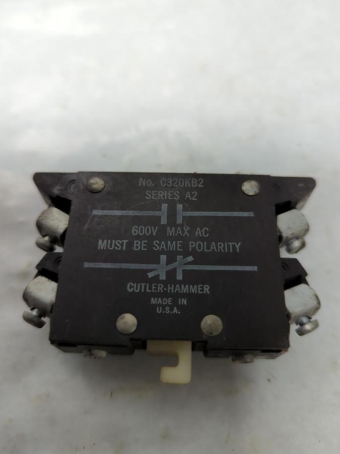 Used CUTLER-HAMMER,C320KB2,AUXILIARY CONTACT 600V PRE-OWNED