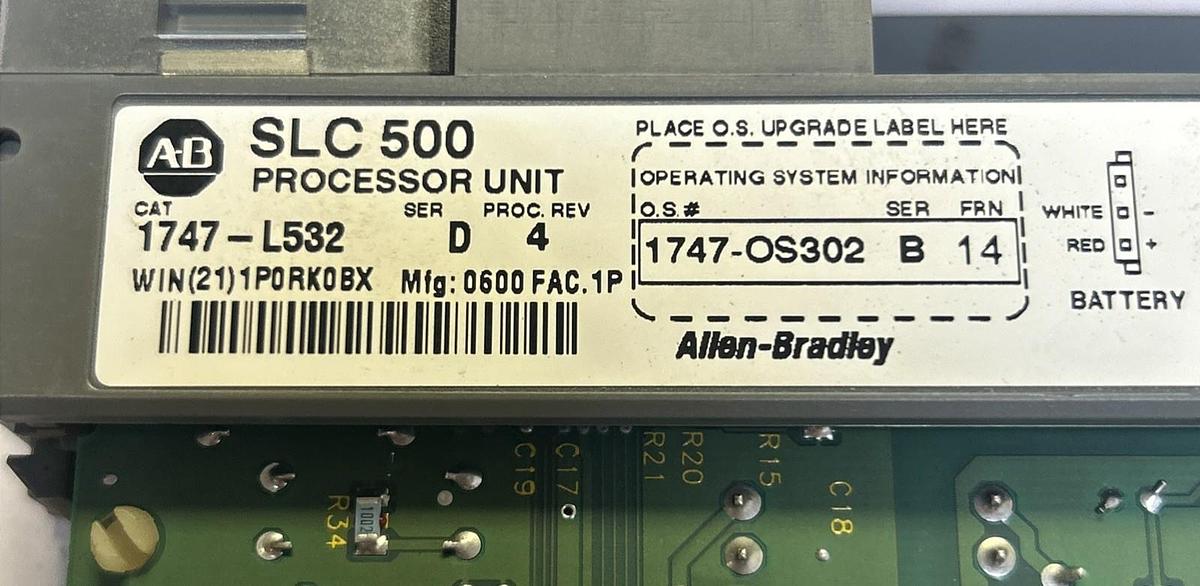 Used ALLEN BRADLEY,1747-L532,SLC 500 PROCESSOR UNIT