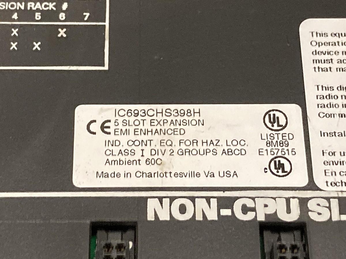 Used GE Fanuc,IC693CHS398H,5 Slot Expansion