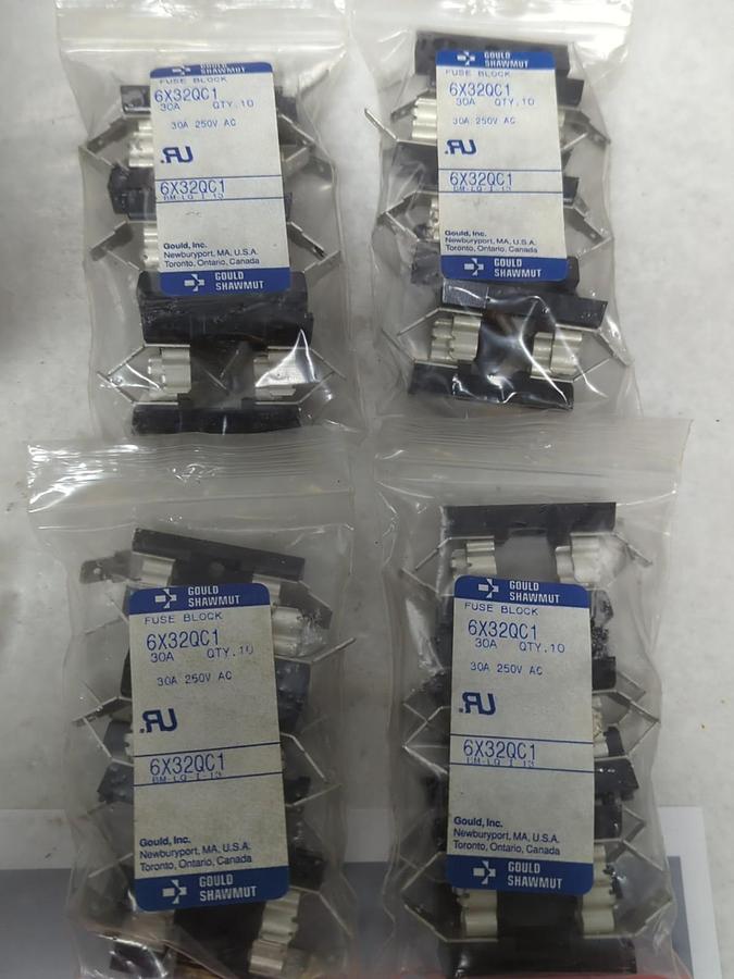 GOULD SHAWMUT,6X32QC1,SINGLE POLE FUSE BLOCK 30A 250V AC LOT OF 47 NOS