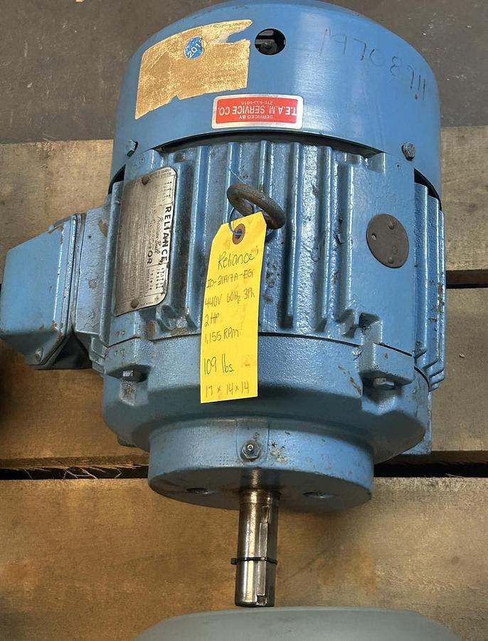 Used RELIANCE,21A17A-EG,AC MOTOR 2HP 220/440V 1155RPM 3PH 213 FRAME
