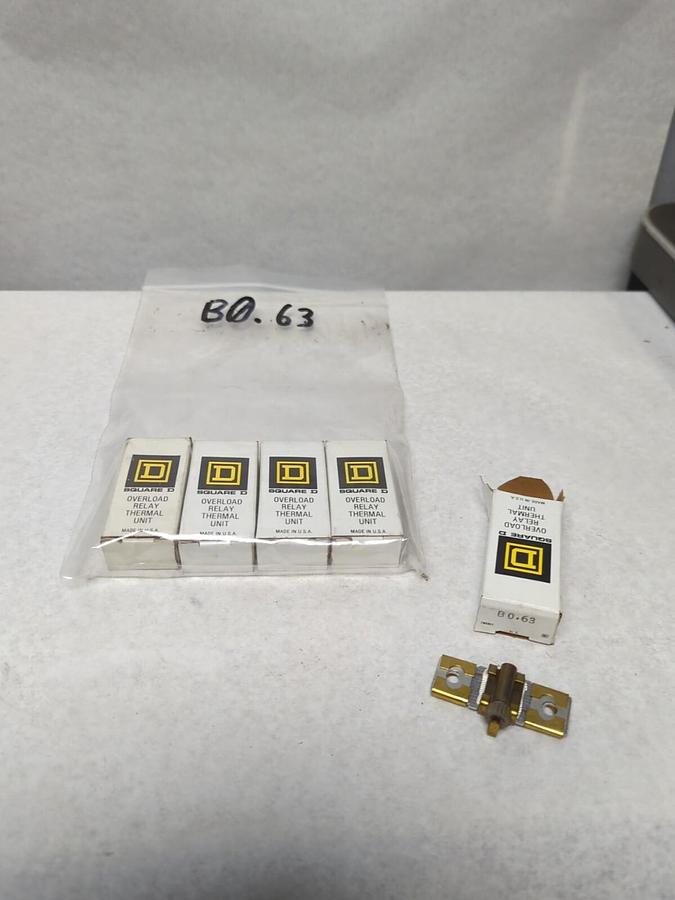 SQUARE D,B0.63,THERMAL OVERLOAD HEATER ELEMENT LOT OF 5 NOS