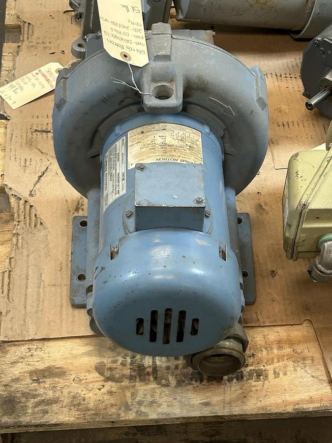 Used EG&G ROTRON,DR404AL72,BLOWER MOTOR 1HP 200-230/460V 3450RPM 143TCZ FRAME