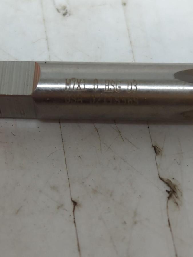 HERTEL,7683428 M7X1 D3 4FL,TIN HIGH SPEED STEEL STRAIGHT HAND TAP LOT OF 3